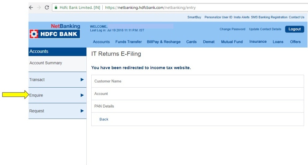 Look for “Enquire” and click 